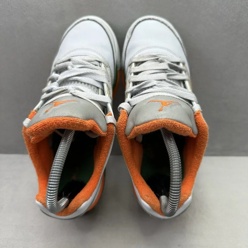 Size 4.5Y / Womens 6‎ Jordan 5 Retro Low Miami Hurricanes (GS) Brilliant Orange